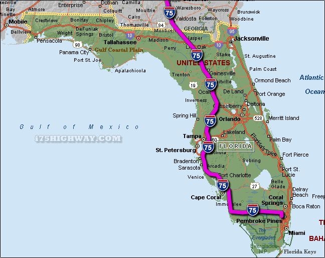 i-75 Florida Map