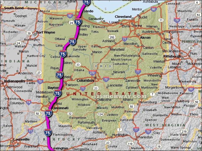 i-75 Ohio Map